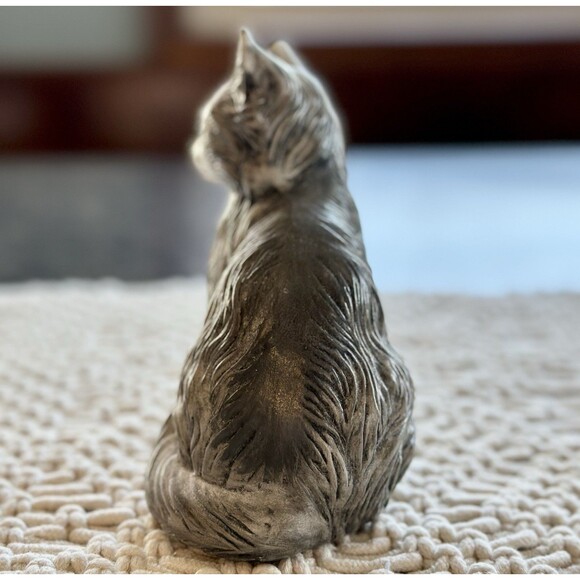 Vintage Grey‎ Persian Cat Figurine Ceramic Hand Made painted 5.5” - Picture 3 of 7